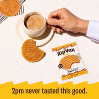 Thumbnail for Image 6 of Rip Van Wafels Honey and Oats Stroopwafels, Healthy Snacks, Non-GMO, Keto Friendly, Low Sugar, 12 Pack