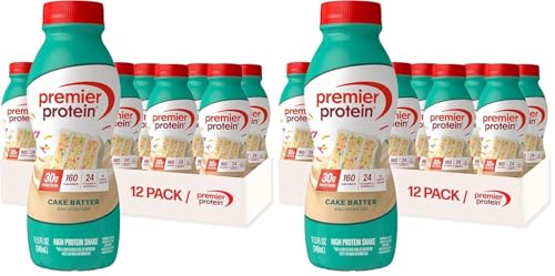 Image 1 of Default Title for the product Premier Protein Shake, Cake Batter, 30g Protein, No Added Sugar, 24 Vitamins & Minerals, 11.5 fl oz (24 Pack)