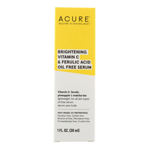 Acure Brightening Vitamin C & Ferulic Acid Oil Free Serum 1 Oz