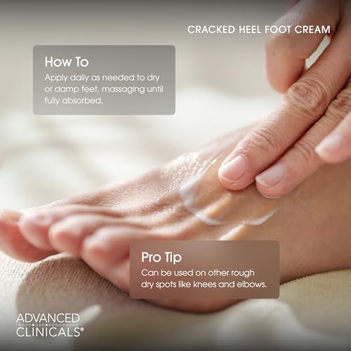 Image 6 of Advanced Clinicals Cracked Heel Foot Cream Moisturizer 2-Pack