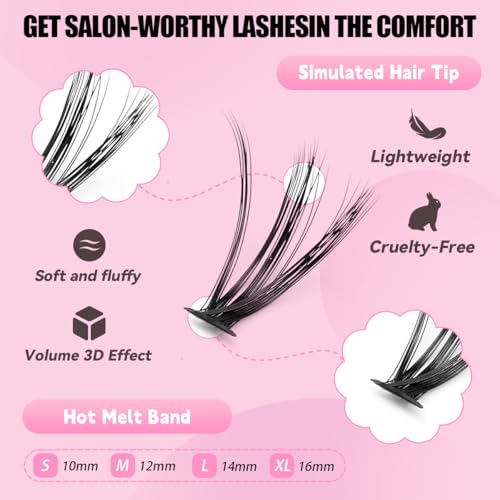 Image 4 of Azenlo Natural Lash Clusters Kit Wispy Eyelash Clusters 120 pcs Cluster Eyelash Extensions C Curl Individual Lashes 10-16 mm Mix Length Natural Looks (30D KIT 120 Pcs)