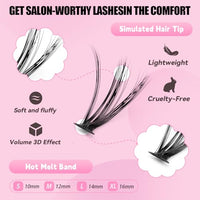 Thumbnail for Image 4 of Azenlo Natural Lash Clusters Kit Wispy Eyelash Clusters 120 pcs Cluster Eyelash Extensions C Curl Individual Lashes 10-16 mm Mix Length Natural Looks (30D KIT 120 Pcs)