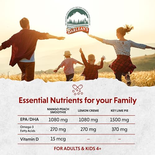 Image 6 of Barlean's Omega-3 Fish Oil Liquid, 1500mg EPA & DHA, Variety Pack, 8oz