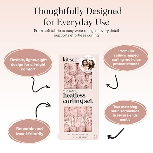 Image 4 of Kitsch Satin Heatless Curls Overnight Set - Micro Dot