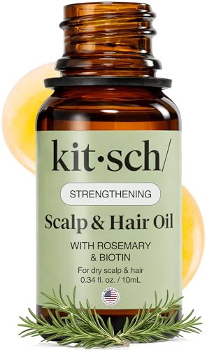 Image 2 of 0.34 Fl Oz (Pack of 1) for the product Kitsch Rosemary Oil for Hair Growth -With Castor Oil, Biotin & Jojoba- 60mL