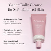 Thumbnail for Image 3 of ARENCIA Rosehip Rice Cake Cleanser, pH Balancing Face Wash with Ceramide for Sensitive Skin, 150ml / 5.07 fl oz