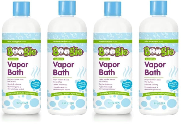 Image 1 of Default Title for the product Boogie Kids Botanical Bubble Bath, Soothing Vapor, Made with Plant and Oat Extracts, Natural Essential Oils, Mint Eucalyptus, 18 oz (Pack of 4)