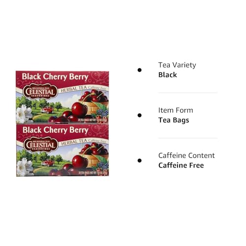 Image 7 of Celestial Seasonings Black Cherry Berry Tea Bags, 20 Count (Pack of 2)