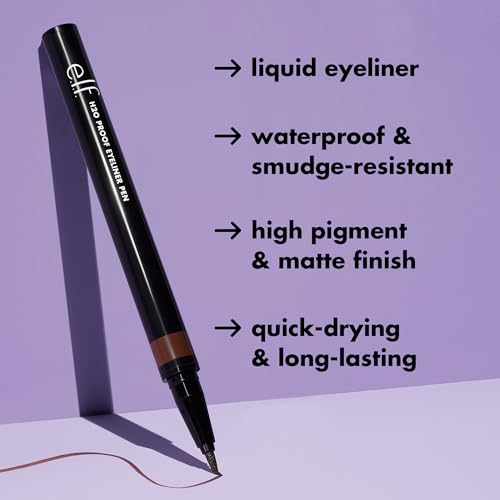 Image 3 of e.l.f. H2O Proof Eyeliner Pen, Felt Tip, Waterproof, Long-Lasting, High-Pigmented Liner, Vegan & Cruelty-Free