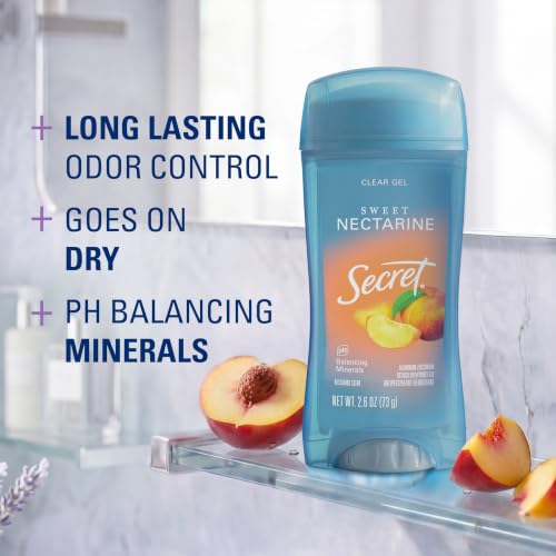 Image 2 of Secret Antiperspirant Deodorant for Women, Sweet Nectarine Scent, 2.6 oz