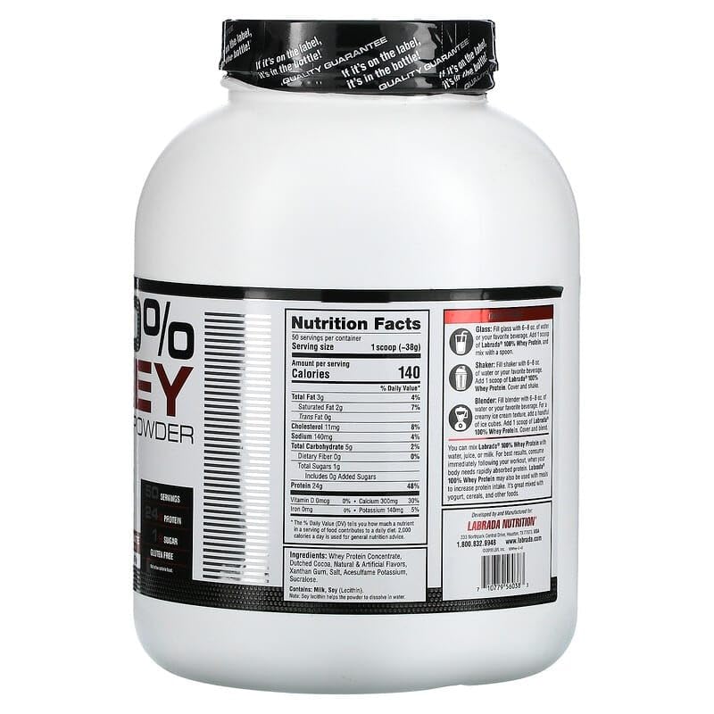Image 2 of Labrada Nutrition 100% Whey Protein Chocolate 4.13 Pound
