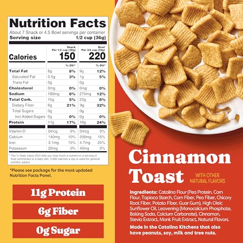 Image 2 of Catalina Crunch Protein Cereal Cinnamon Toast 9 oz Bag Pack of 4