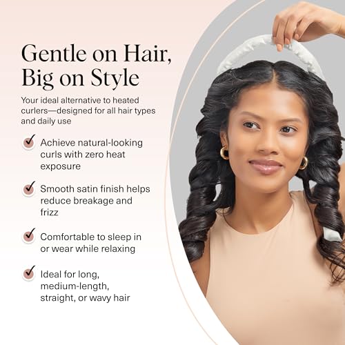 Image 3 of Kitsch Satin Heatless Curls Overnight Set - Ivory