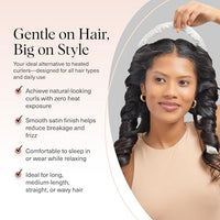 Thumbnail for Image 3 of Kitsch Satin Heatless Curls Overnight Set - Ivory