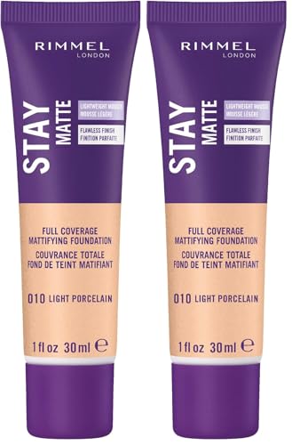 Image 31 of Light Porcelain / 1 Fl Oz (Pack of 2) for the product Rimmel Stay Matte Liquid Foundation