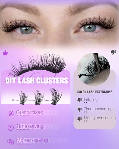Image 7 of EYDEVRO Wispy Lash Clusters Natural Eyelash Clusters DIY Lash Extensions