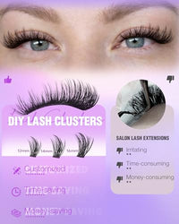 Thumbnail for Image 7 of EYDEVRO Wispy Lash Clusters Natural Eyelash Clusters DIY Lash Extensions