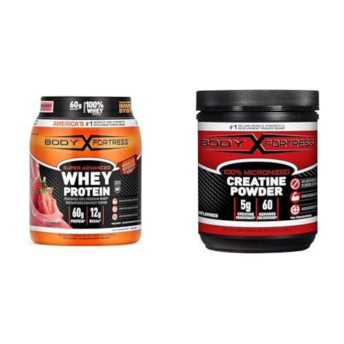 Image 1 of Default Title for the product Body Fortress Super Advanced Whey Protein Powder & 100% Micronized Creatine Monohydrate Powder Bundle
