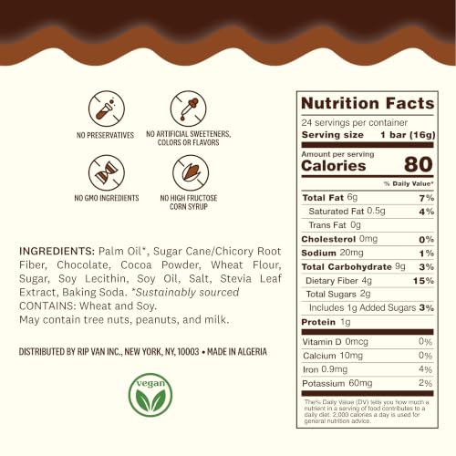 Image 2 of RIP VAN Crispy Dunes Vegan Dark Chocolate Wafer Sticks Low-Calorie Snack 12 Pack