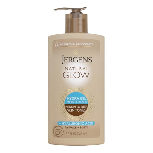 Image 1 of White / 8.3 Fl Oz (Pack of 1) for the product Jergens Natural Glow Hydra Gel Self Tanner, Medium to Deep, 8.3 fl oz