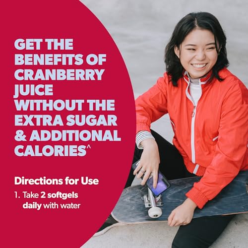 Image 5 of AZO Cranberry Pro Urinary Tract Health Supplement 600mg PACRAN, 1 Serving, Sugar Free, Non-GMO 100 Softgels Pack of 2