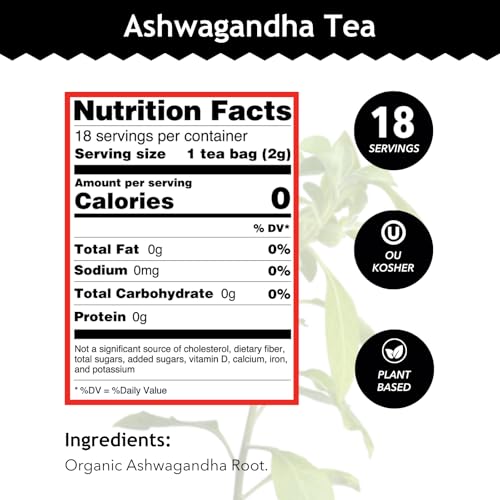 Image 2 of Buddha Teas Organic Ashwagandha Tea - Herbal Tea, Caffeine Free