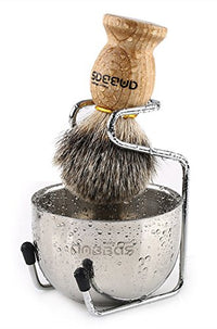 Thumbnail for Image 4 of Wood-Badger Hair for the product Anbbas Shaving Brush Set for Men