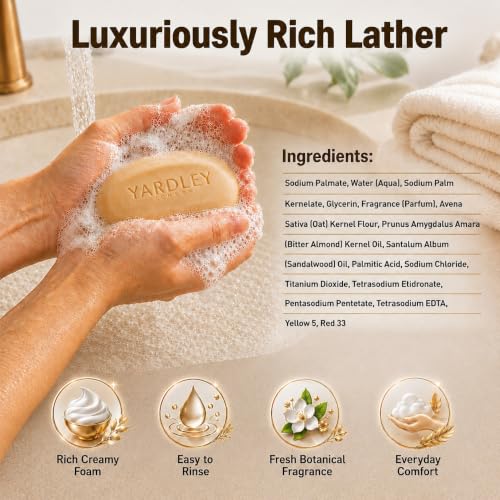 Image 5 of Yardley London Bath Bar Oatmeal Almond 4 oz