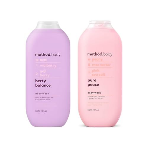Image 1 of Default Title for the product Method Body Wash Duo, Moisturizing Body Wash, Daily Shower Gel and Plant-Based Body Cleanser, 18 Fluid Ounce (Variety Pack)