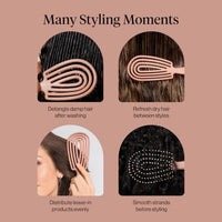 Thumbnail for Image 6 of Kitsch Flexi Flow Duo Detangler Brush, Hair Brushes For Women - Terracotta