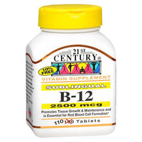 Thumbnail for 21st Century 21st Century B-12 Tablets Sublingual 2500 mcg 110 Tabs