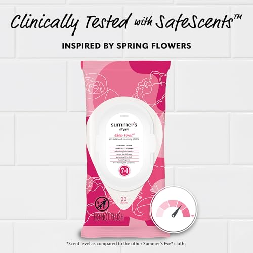 Image 4 of Summer's Eve Refreshing Feminine Wipes, Sheer Floral, 32 Count, 4 Pk