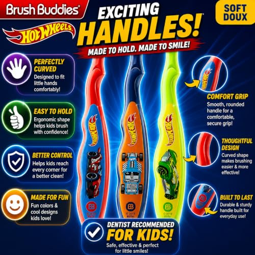 Image 9 of Brush Buddies Hot Wheels Manual Toothbrushes for Kids
