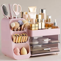 Thumbnail for Image 10 of Pink / Large for the product HBlife Makeup Organizer with Brush Holder