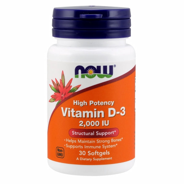 Now Foods Vitamin D-3 2000 IU 30 Softgels