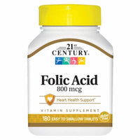 Thumbnail for 21st Century Folic Acid 800 mcg 180 Tabs