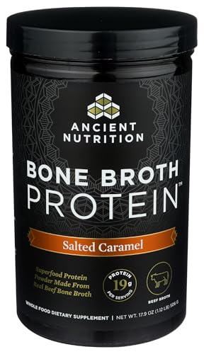Image 4 of Ancient Nutrition Grass Fed Bone Broth Protein Powder, Salted Caramel