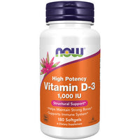 Thumbnail for Now Foods Vitamin D-3 1000 IU 180 Sofgels