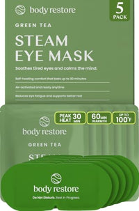 Thumbnail for Image 2 of Green Tea 5 Pack for the product Body Restore Heated Eye Mask Warm Compress for Dry Eyes
