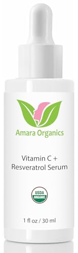 Thumbnail for Image 1 of Default Title for the product Organic Vitamin C Serum with Resveratrol - USDA Certified Organic Facial Skin Care - 1 fl oz
