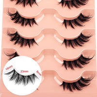 Thumbnail for Image 4 of Winifred Half Lashes Natural Look Cat Eye False Eyelashes Wispy 3D Faux Mink Lashes Clear Band Fluffy Strip Eyelashes