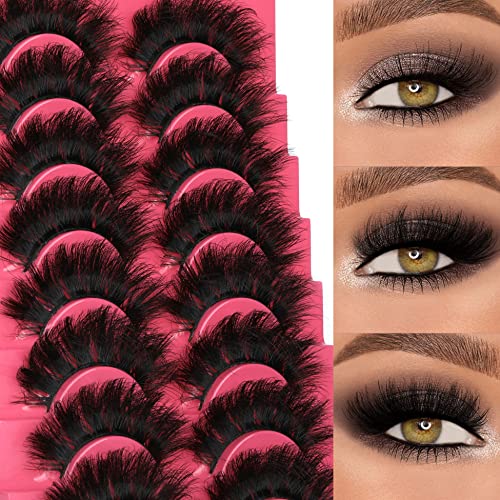 Image 3 of Winifred Eyelashes Mink Lashes Dramatic Full Volume False Eyelashes 6D Faux Mink Eye Lash 18mm Long Lashes Pack 8 Pairs