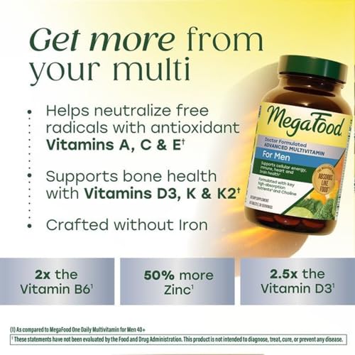 Image 7 of MegaFood Advanced Multivitamin for Men, Doctor Formulated, 60 Tablets