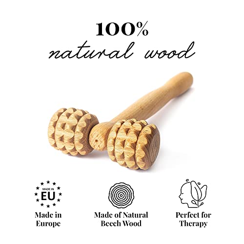 Image 4 of tuuli T-Shape Massage Roller Wooden Facial Massager
