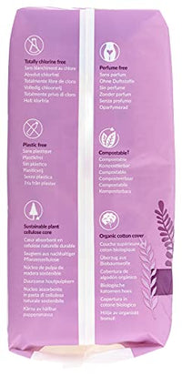 Thumbnail for Image 5 of natracare Natural Traditional Style Maxi Pads, Regular, Individually Wrapped, Without Wings in Plant-Based Bag (1 Pack, 14 Pads Total)