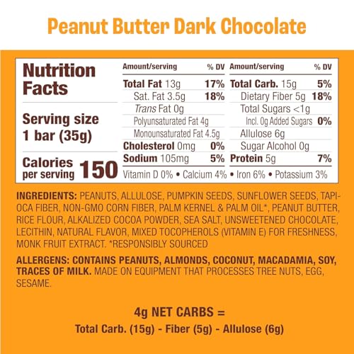 Image 2 of Munk Pack Fiber Nut Bars, 5g Fiber, Peanut Butter Dark Chocolate | 24 Count