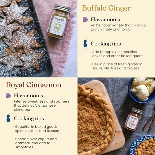 Image 6 of Burlap & Barrel 3pk Sweet Spice Set - 3 Full Size Jars including Royal Cinnamon, Cloud Forest Cardamom, & Buffalo Ginger