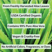 Thumbnail for Image 5 of Organic Aloe Vera Gel for Skin, Face, Body, After Sun Care - USDA Certified Organic, 12 fl. oz.