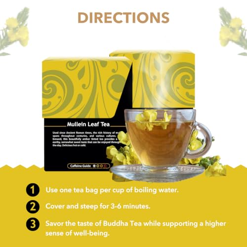 Image 4 of Buddha Teas Organic Mullein Leaf Tea - Herbal Tea & Caffeine Free