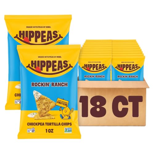 Image 2 of 1 Ounce (Pack of 36) for the product HIPPEAS Chickpea Tortilla Chips, Rockin? Ranch, Gluten Free, Dairy Free, Vegan, 1oz, Pack of 18